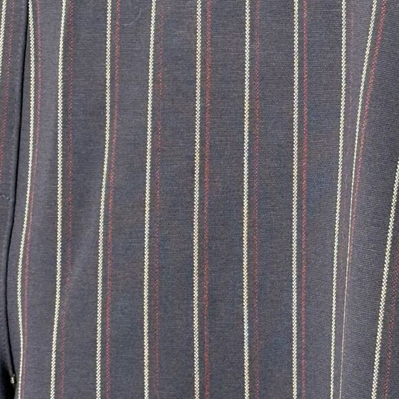 Betabrand Vertical Pin Stripe Pull On Yoga Career Wide Leg Navy Blue Pants - US - Picture 5 of 8